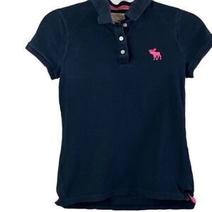 Abercrombie kids navy polo shirt size Small
